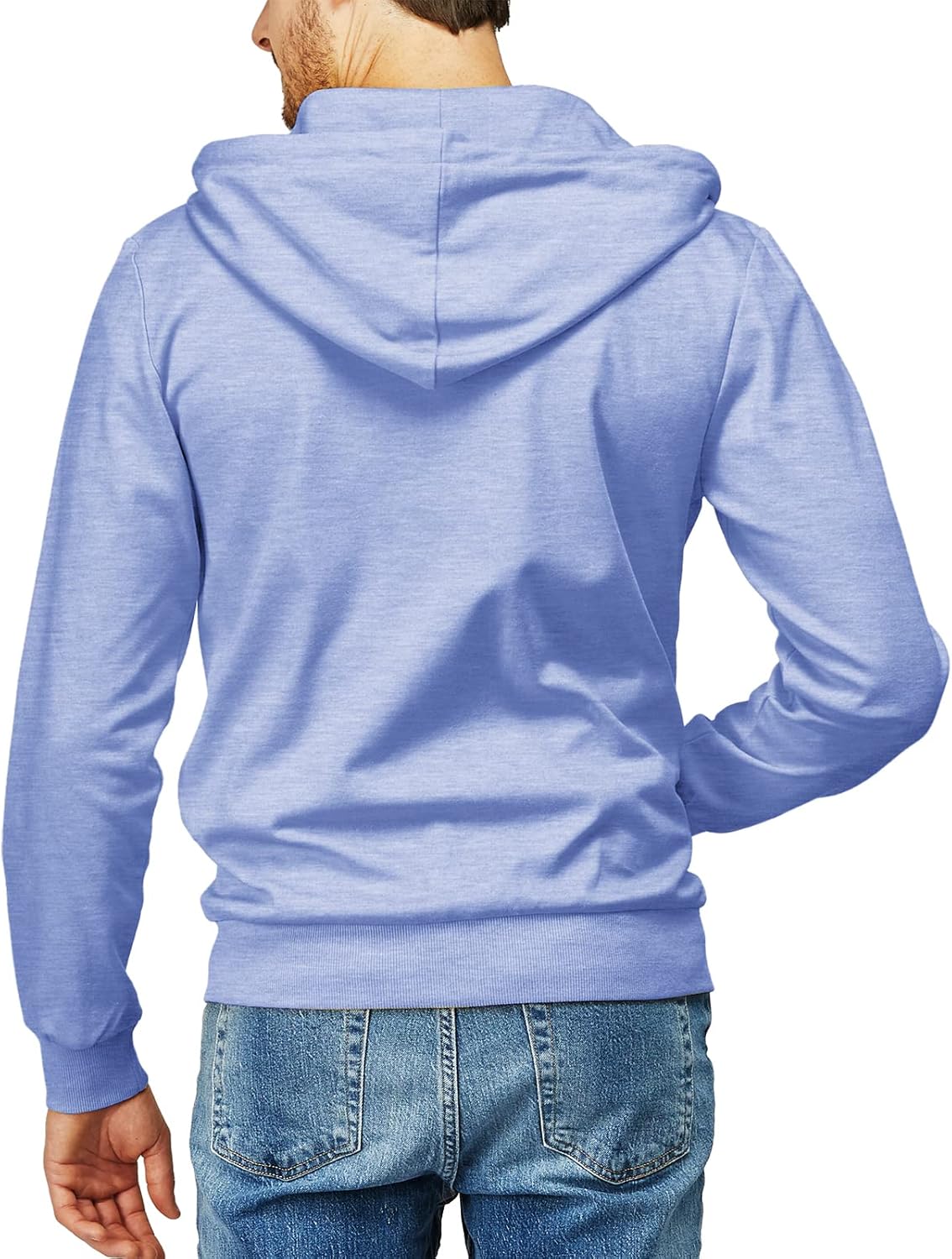 Men's Zip Up Hoodie Lightweight Long Sleeve Basic Slim Fit Cotton SweatShirt - Picture 127 of 201