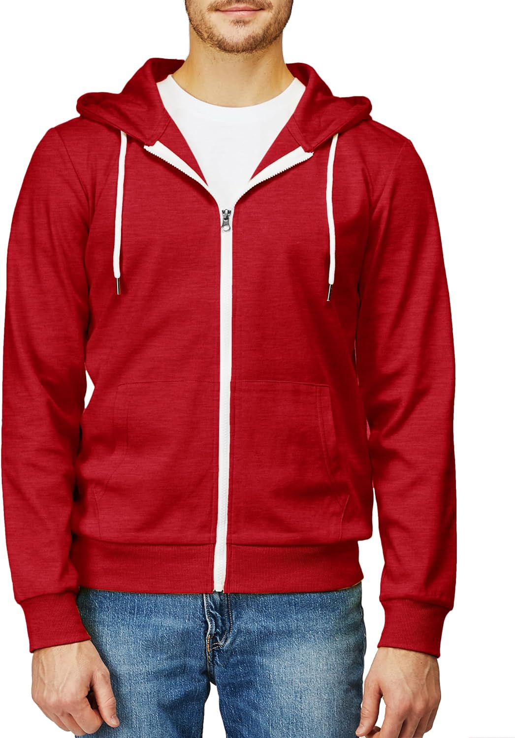 Men's Zip Up Hoodie Lightweight Long Sleeve Basic Slim Fit Cotton SweatShirt - Picture 150 of 201