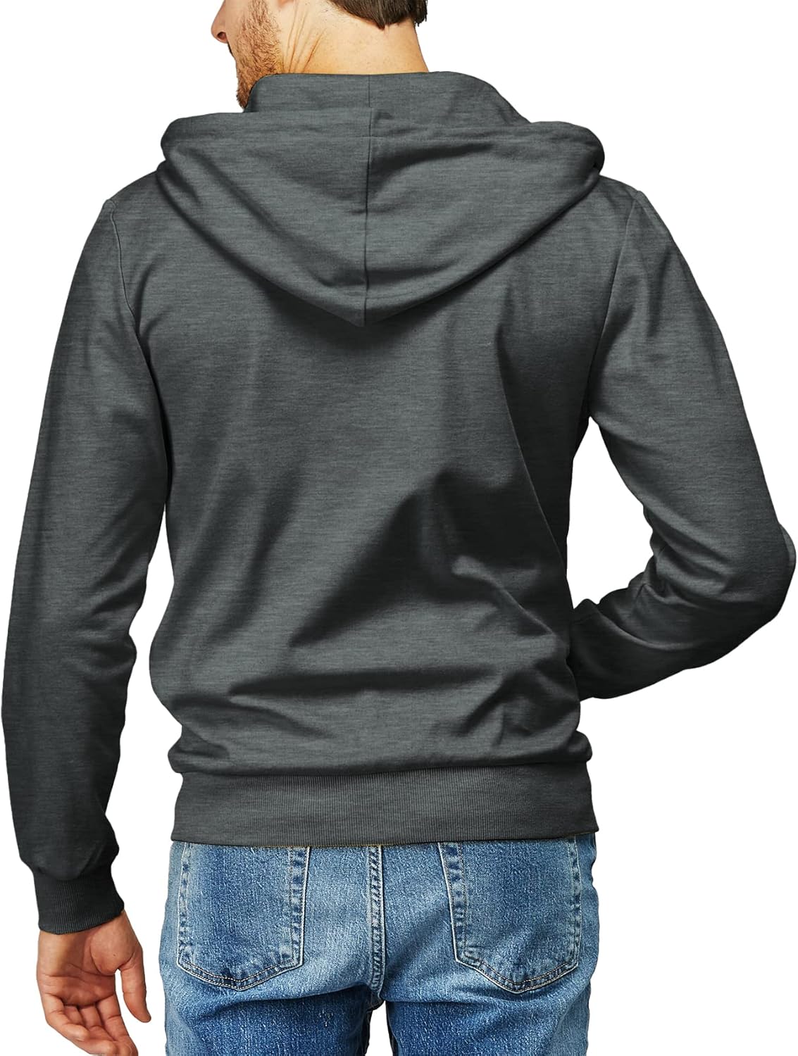 Men's Zip Up Hoodie Lightweight Long Sleeve Basic Slim Fit Cotton SweatShirt - Picture 157 of 201