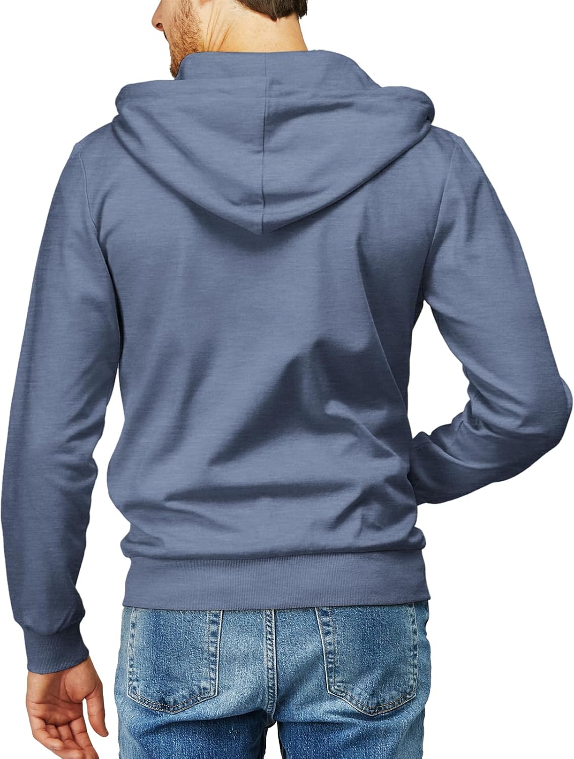 Men's Zip Up Hoodie Lightweight Long Sleeve Basic Slim Fit Cotton SweatShirt - Picture 176 of 201