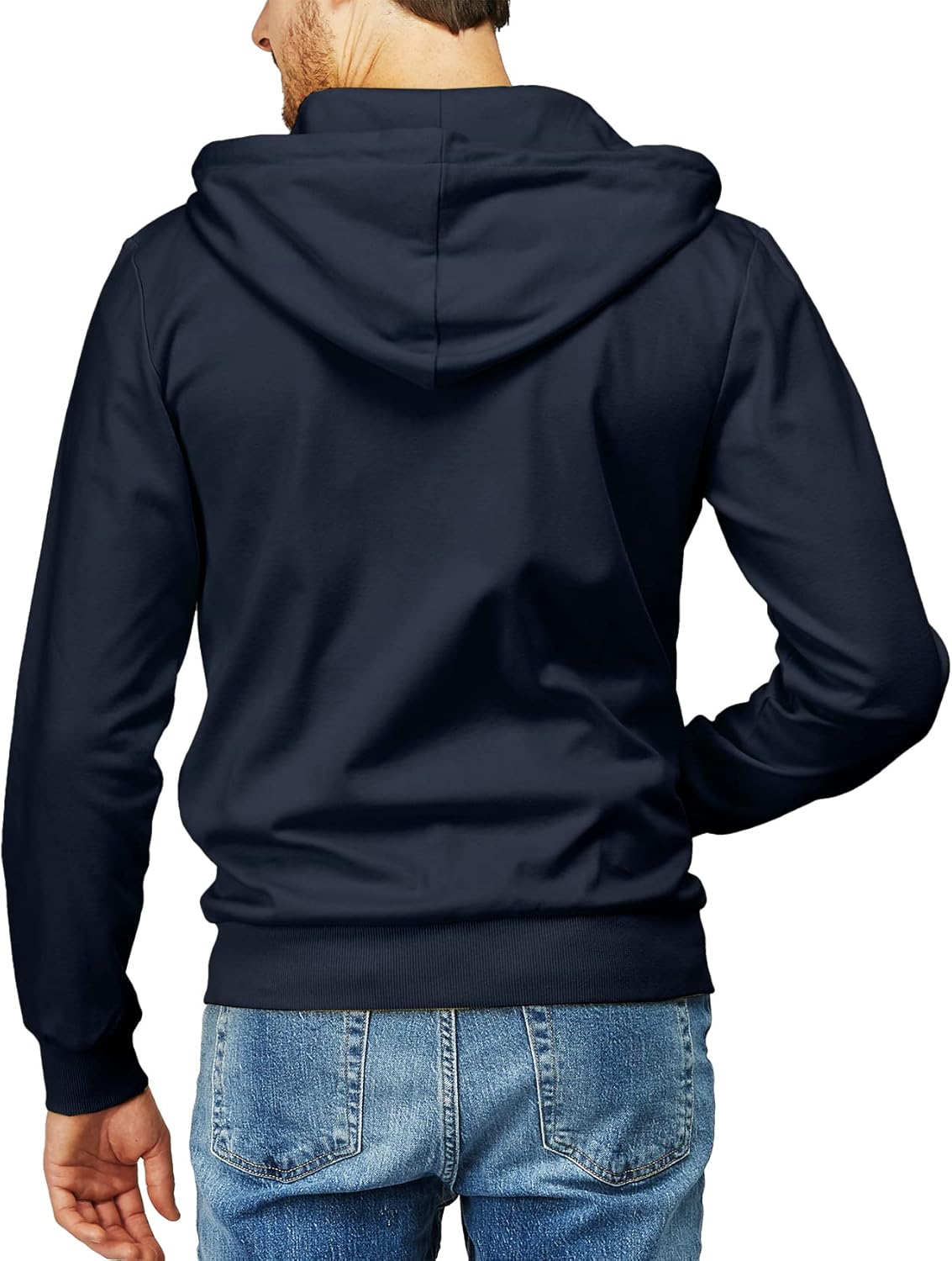 Men's Zip Up Hoodie Lightweight Long Sleeve Basic Slim Fit Cotton SweatShirt - Picture 181 of 201