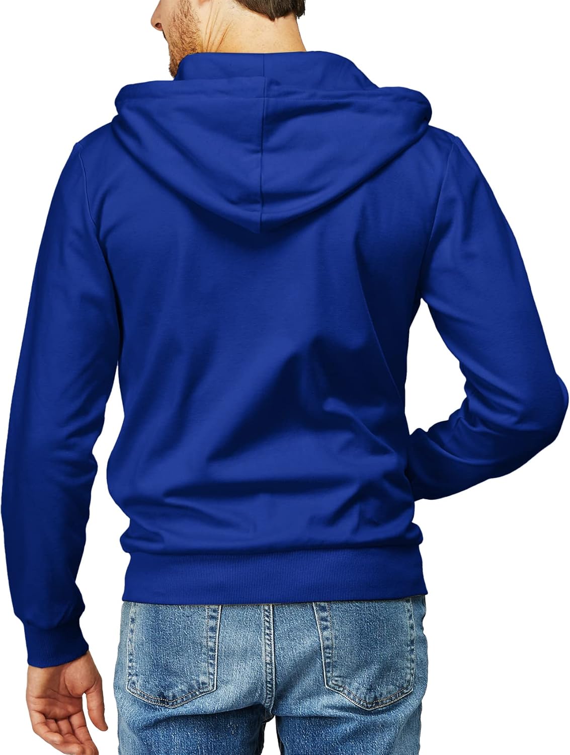 Men's Zip Up Hoodie Lightweight Long Sleeve Basic Slim Fit Cotton SweatShirt - Picture 193 of 201