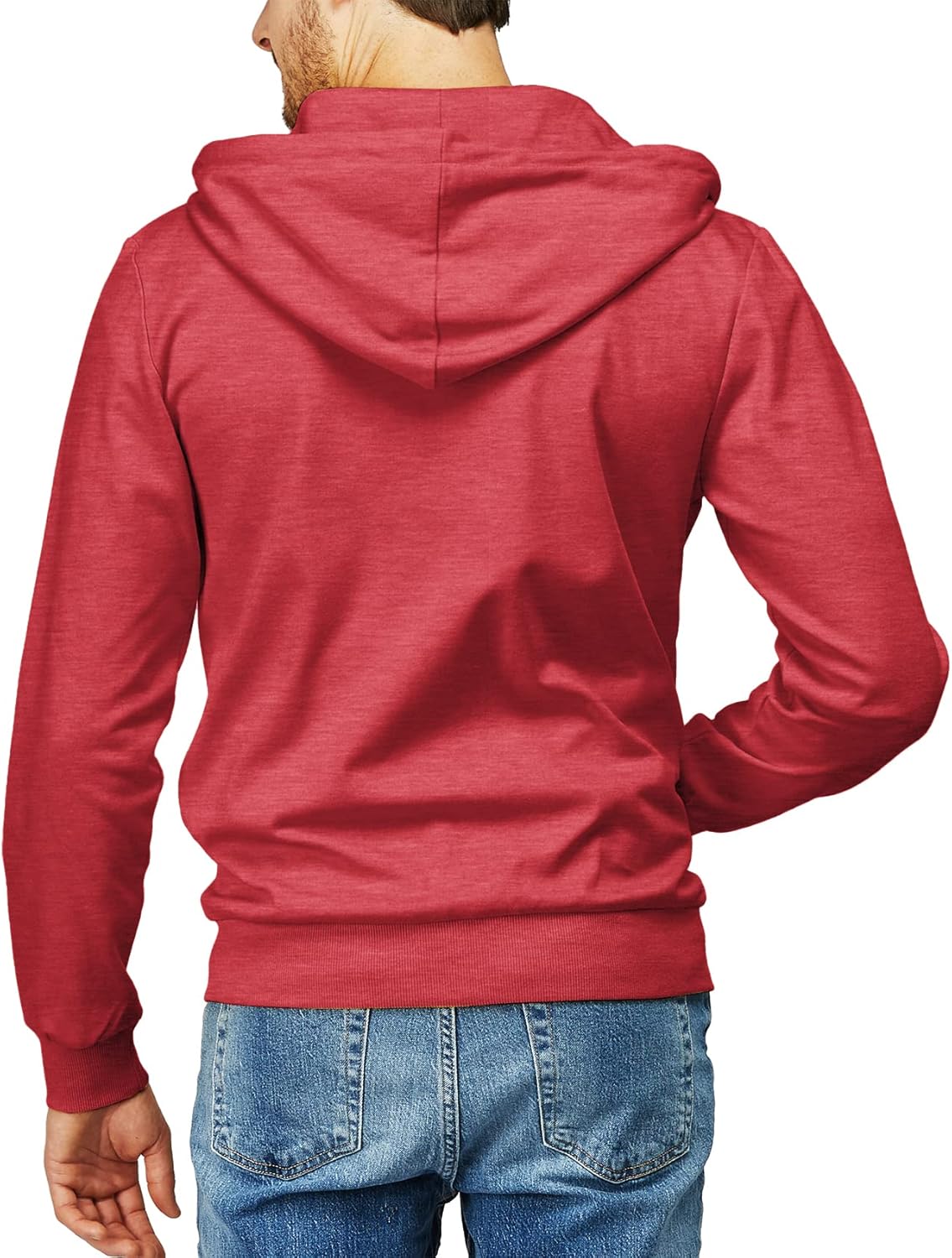 Men's Zip Up Hoodie Lightweight Long Sleeve Basic Slim Fit Cotton SweatShirt - Picture 199 of 201