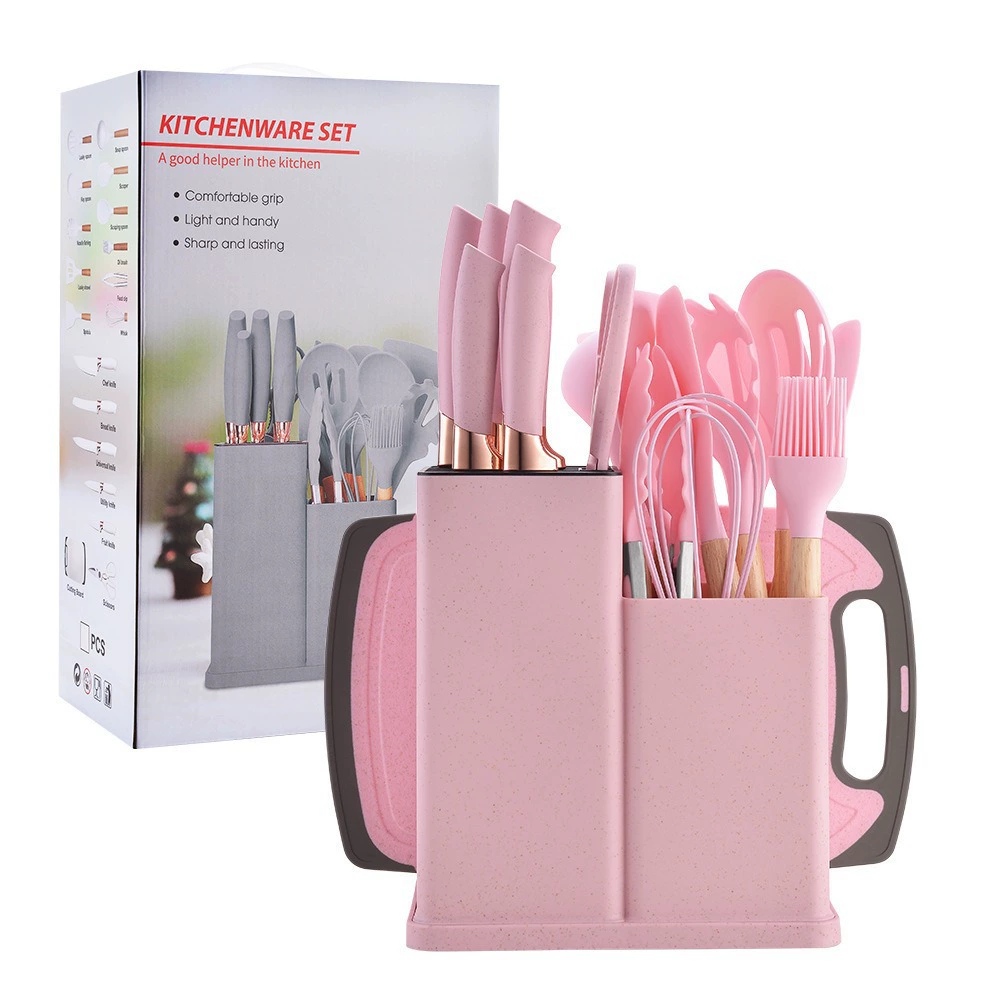19 Piezas Elegante Antiadherente Silicona Utensilios Cocina Accesorios Set Regalo - Imagen 20 de 24