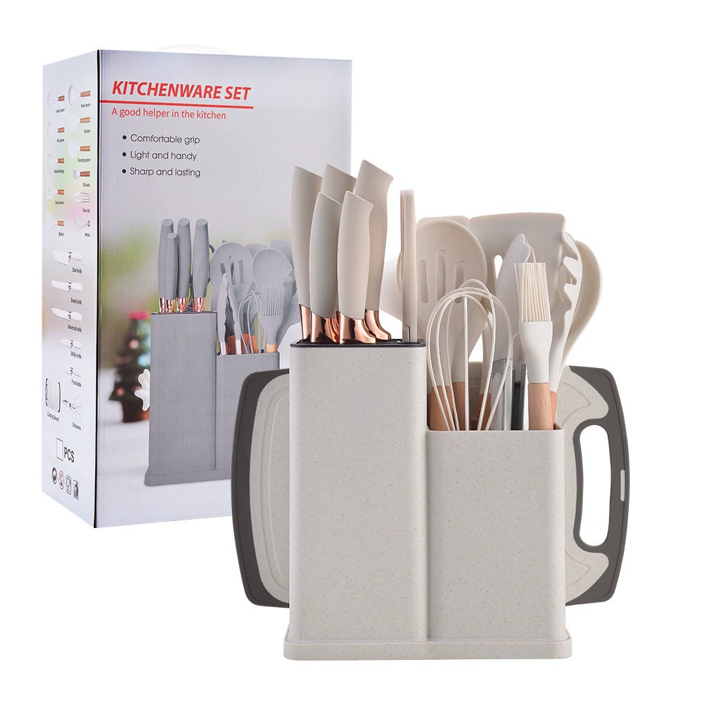 19 Piezas Elegante Antiadherente Silicona Utensilios Cocina Accesorios Set Regalo - Imagen 24 de 24