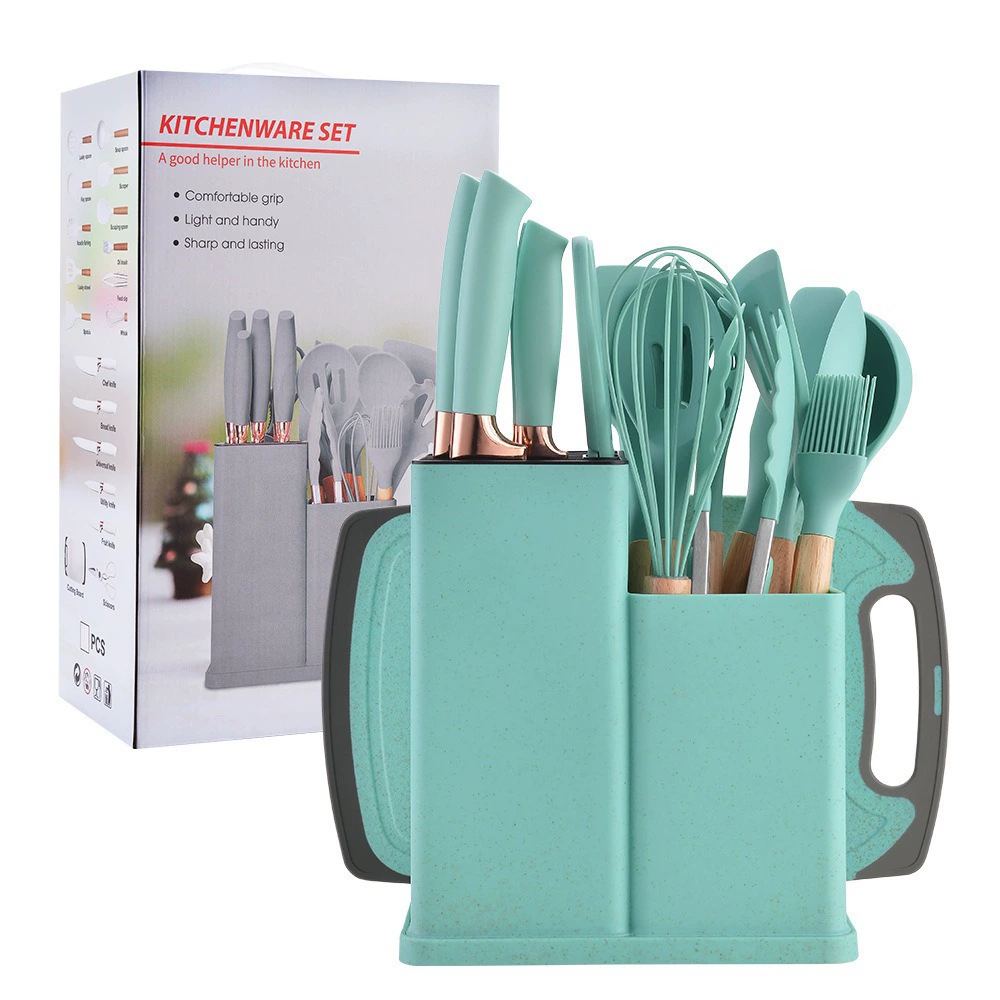 19 Piezas Elegante Antiadherente Silicona Utensilios Cocina Accesorios Set Regalo - Imagen 22 de 24