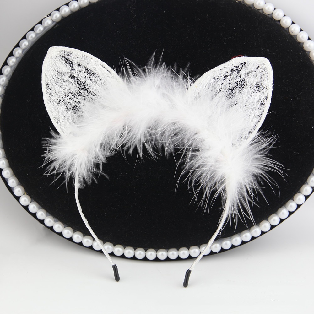 Lace Cat's Ears (Steamed Cat-Ear Shaped Bread) Hair Hoop Sense Rabbit Ear Cos - Bild 7 von 8