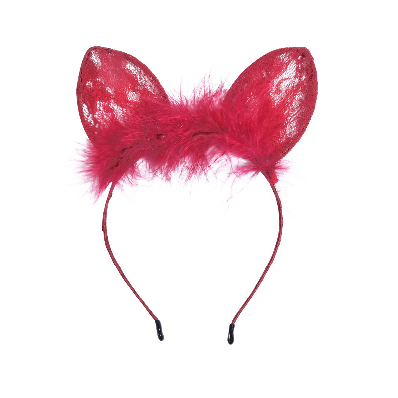 Lace Cat's Ears (Steamed Cat-Ear Shaped Bread) Hair Hoop Sense Rabbit Ear Cos - Bild 8 von 8