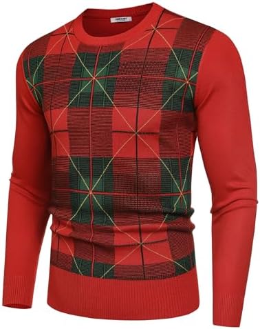 Men's Crew Neck Sweater Slim Lightweight Sweatshirts Knitted Pullover for Casual - Picture 35 of 142