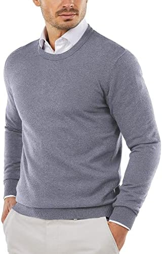 Men's Crew Neck Sweater Slim Lightweight Sweatshirts Knitted Pullover for Casual - Picture 50 of 142