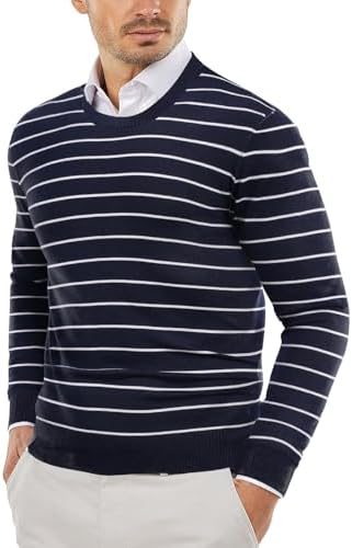Men's Crew Neck Sweater Slim Lightweight Sweatshirts Knitted Pullover for Casual - Picture 57 of 142