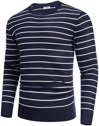 Men's Crew Neck Sweater Slim Lightweight Sweatshirts Knitted Pullover for Casual - Picture 58 of 142