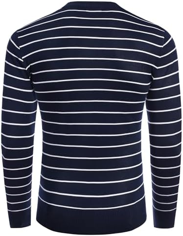 Men's Crew Neck Sweater Slim Lightweight Sweatshirts Knitted Pullover for Casual - Picture 59 of 142
