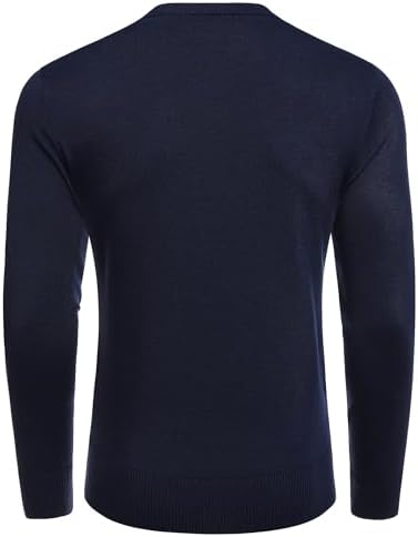 Men's Crew Neck Sweater Slim Lightweight Sweatshirts Knitted Pullover for Casual - Picture 64 of 142