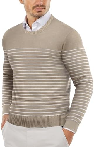 Men's Crew Neck Sweater Slim Lightweight Sweatshirts Knitted Pullover for Casual - Picture 68 of 142