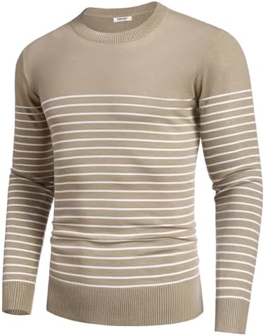 Men's Crew Neck Sweater Slim Lightweight Sweatshirts Knitted Pullover for Casual - Picture 69 of 142