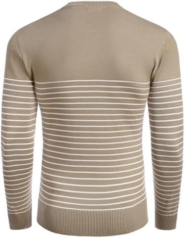 Men's Crew Neck Sweater Slim Lightweight Sweatshirts Knitted Pullover for Casual - Picture 70 of 142