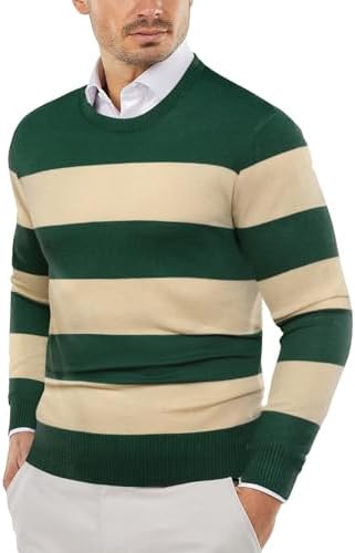 Men's Crew Neck Sweater Slim Lightweight Sweatshirts Knitted Pullover for Casual - Picture 92 of 142