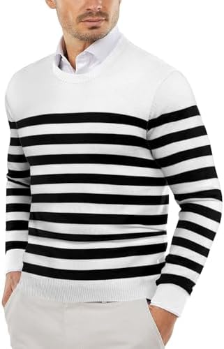 Men's Crew Neck Sweater Slim Lightweight Sweatshirts Knitted Pullover for Casual - Picture 99 of 142