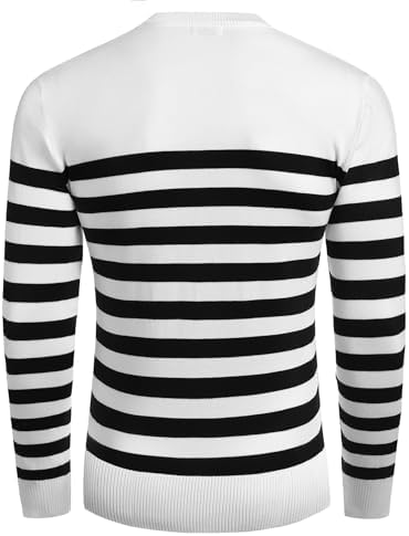 Men's Crew Neck Sweater Slim Lightweight Sweatshirts Knitted Pullover for Casual - Picture 101 of 142