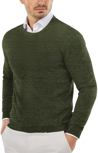 Men's Crew Neck Sweater Slim Lightweight Sweatshirts Knitted Pullover for Casual - Picture 112 of 142