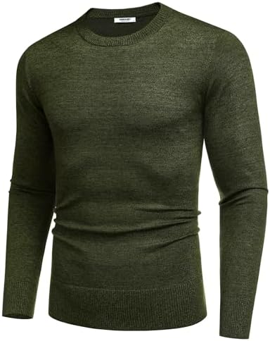 Men's Crew Neck Sweater Slim Lightweight Sweatshirts Knitted Pullover for Casual - Picture 113 of 142