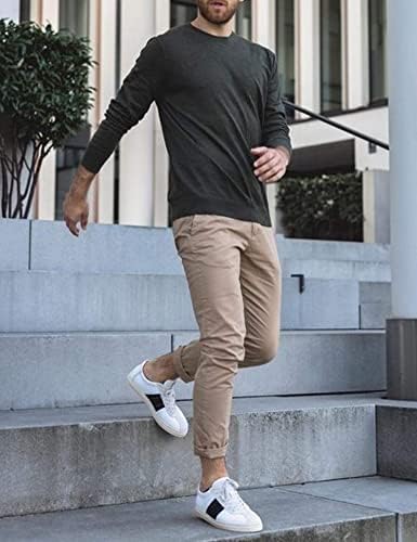 Men's Crew Neck Sweater Slim Lightweight Sweatshirts Knitted Pullover for Casual - Picture 127 of 142