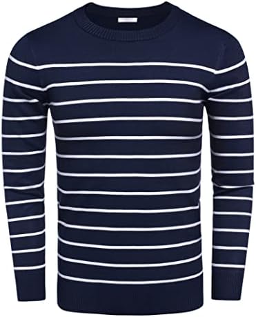 Men's Crew Neck Sweater Slim Lightweight Sweatshirts Knitted Pullover for Casual - Picture 136 of 142