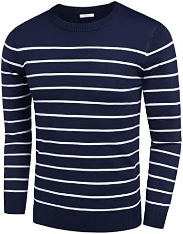 Men's Crew Neck Sweater Slim Lightweight Sweatshirts Knitted Pullover for Casual - Picture 137 of 142