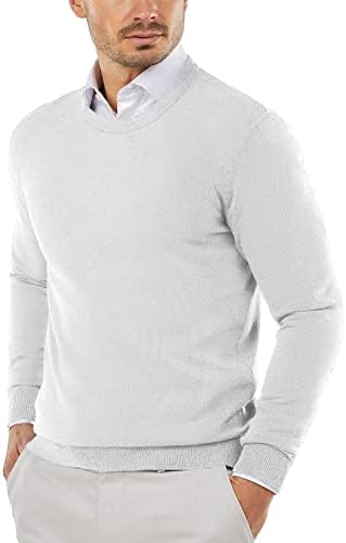 Men's Crew Neck Sweater Slim Lightweight Sweatshirts Knitted Pullover for Casual - Picture 139 of 142