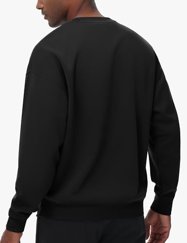 Men's Crewneck Loose fit Sweatshirt Lightweight Soft Basic Pullover Tops - Picture 13 of 31