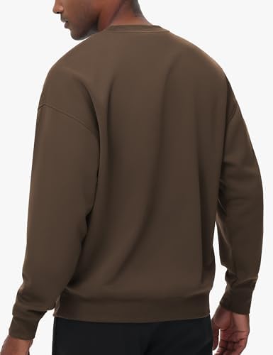 Men's Crewneck Loose fit Sweatshirt Lightweight Soft Basic Pullover Tops - Picture 18 of 31