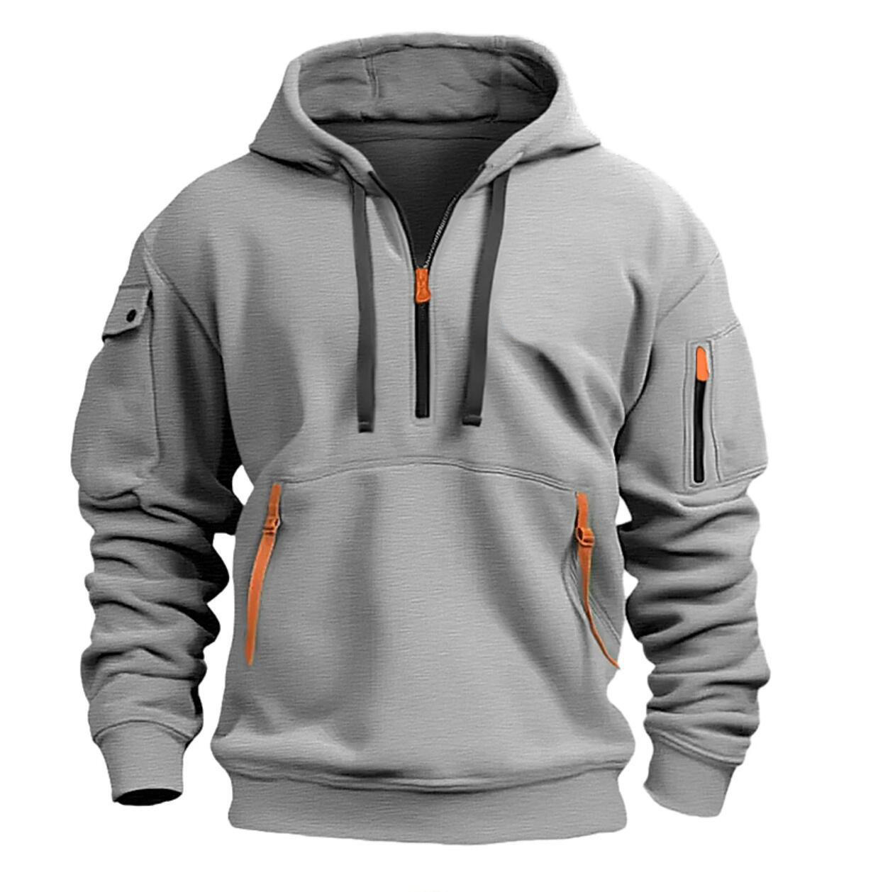 Sudadera con capucha y cremallera para hombre Chaqueta pulóver deportiva informal - Imagen 17 de 24