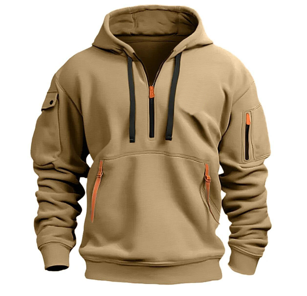 Sudadera con capucha y cremallera para hombre Chaqueta pulóver deportiva informal - Imagen 19 de 24