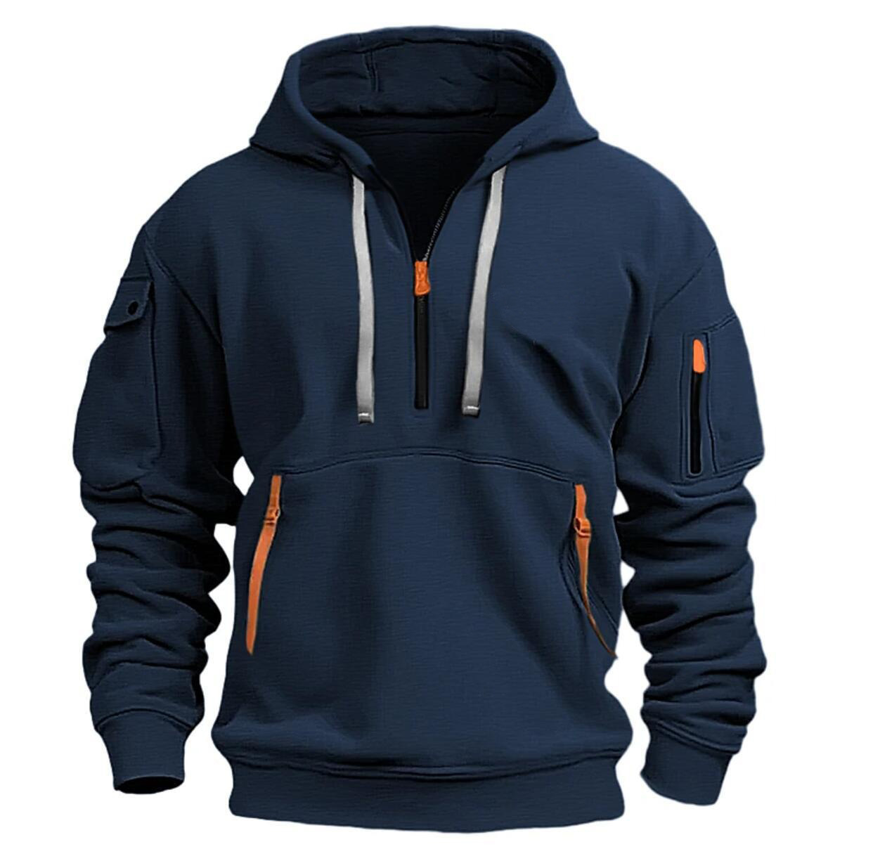 Sudadera con capucha y cremallera para hombre Chaqueta pulóver deportiva informal - Imagen 20 de 24
