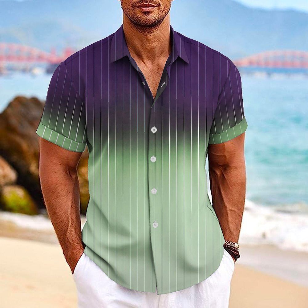 Men's Short Sleeve Button-Up Casual Cuban Guayabera Beach Wedding Dress Shirt US - Bild 17 von 21