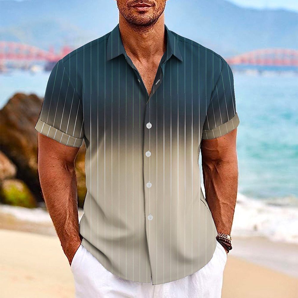 Men's Short Sleeve Button-Up Casual Cuban Guayabera Beach Wedding Dress Shirt US - Bild 19 von 21