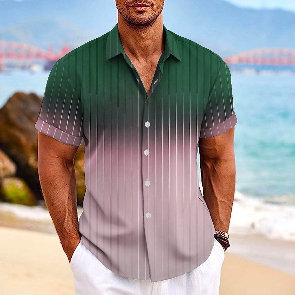 Men's Short Sleeve Button-Up Casual Cuban Guayabera Beach Wedding Dress Shirt US - Bild 18 von 21