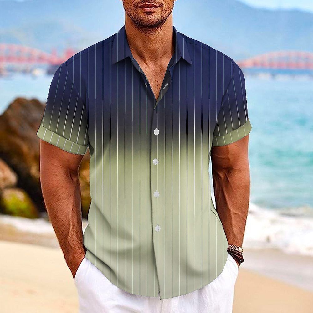 Men's Short Sleeve Button-Up Casual Cuban Guayabera Beach Wedding Dress Shirt US - Bild 20 von 21