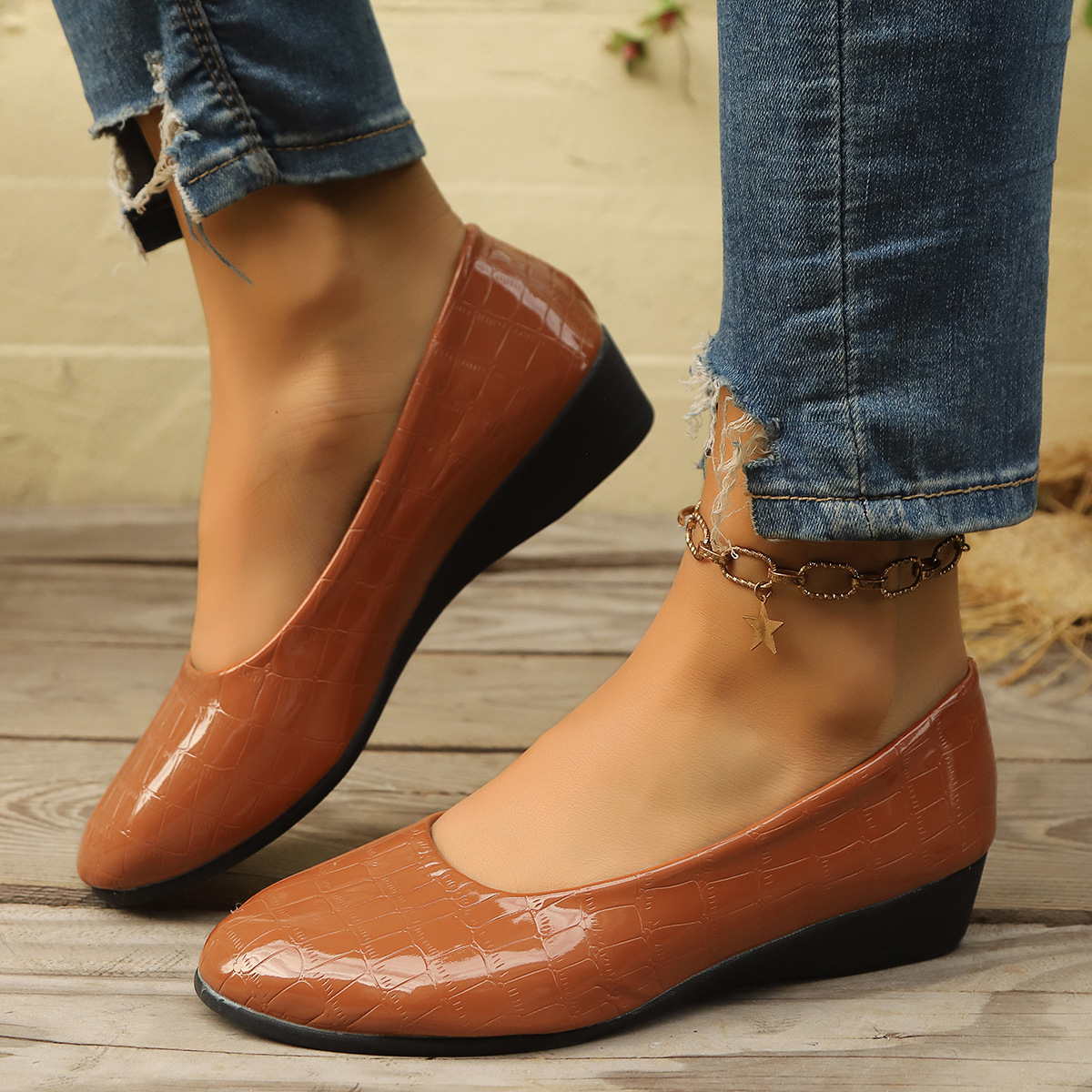 Women's Flat Shoes Slip On Comfortable Ballet Flats Shoes Office Work Shoes