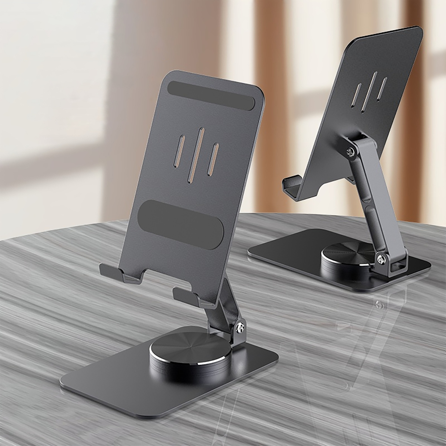 New Folding Cell Phone Stand for Desk, Stable Metal Phone Holder, 360 Degree Rot - Picture 23 of 24