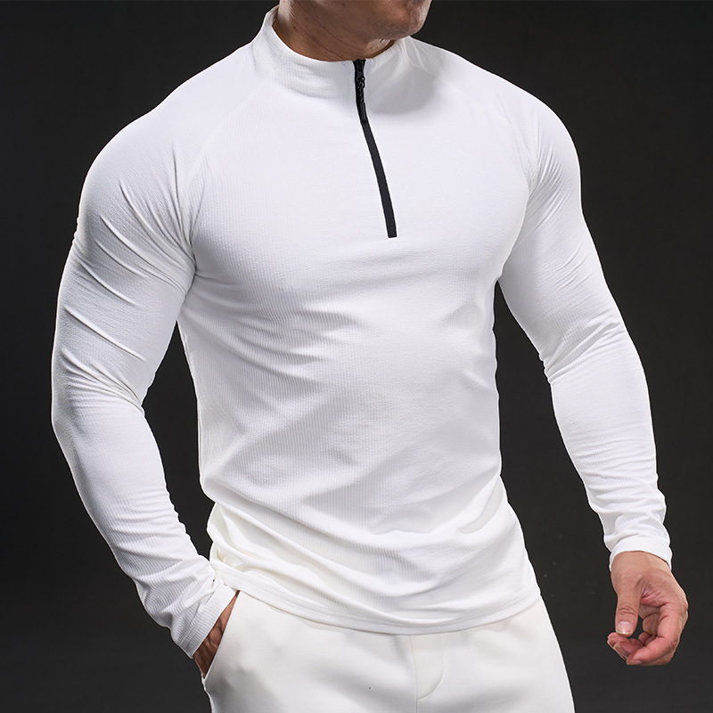 Camiseta de entrenamiento elástica de manga larga para hombre para correr ciclismo transpirable de secado rápido - Imagen 18 de 23