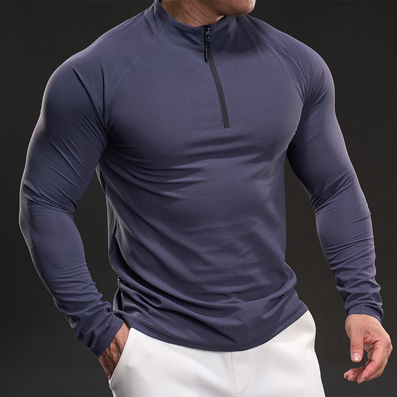 Camiseta de entrenamiento elástica de manga larga para hombre para correr ciclismo transpirable de secado rápido - Imagen 20 de 23