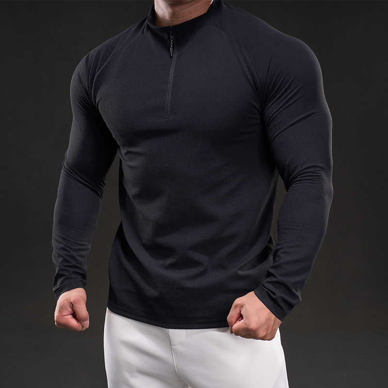 Camiseta de entrenamiento elástica de manga larga para hombre para correr ciclismo transpirable de secado rápido - Imagen 22 de 23