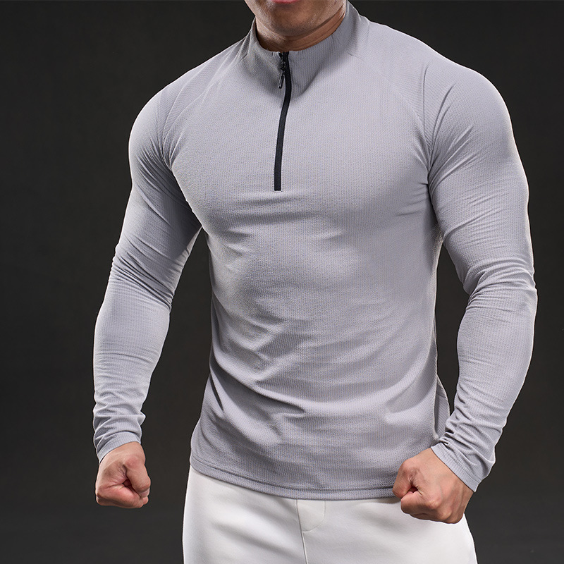 Camiseta de entrenamiento elástica de manga larga para hombre para correr ciclismo transpirable de secado rápido - Imagen 23 de 23