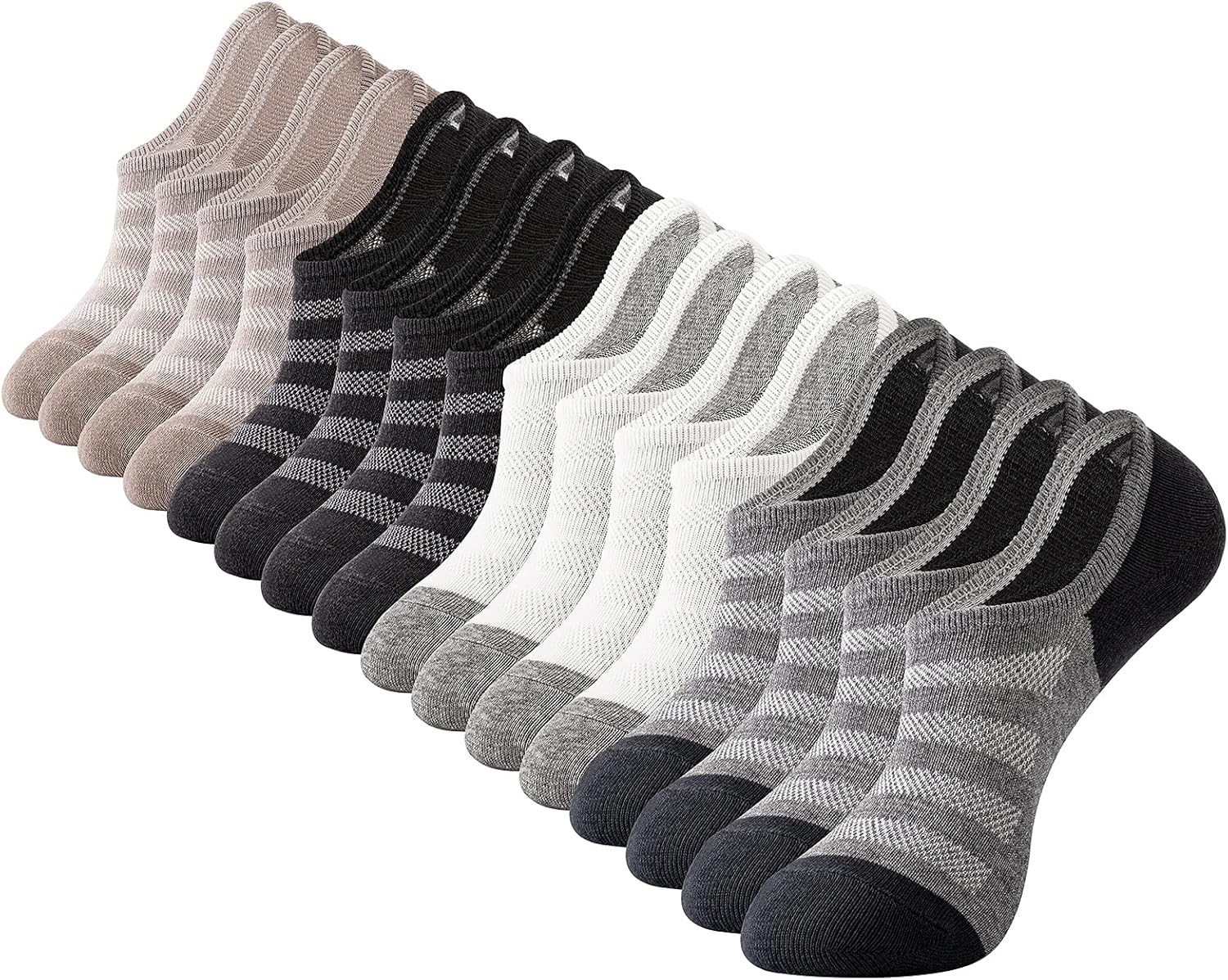 Low Cut Ankle Short Socks for Men Casual Athletic Socks with Non Slip Grip - Picture 25 of 39