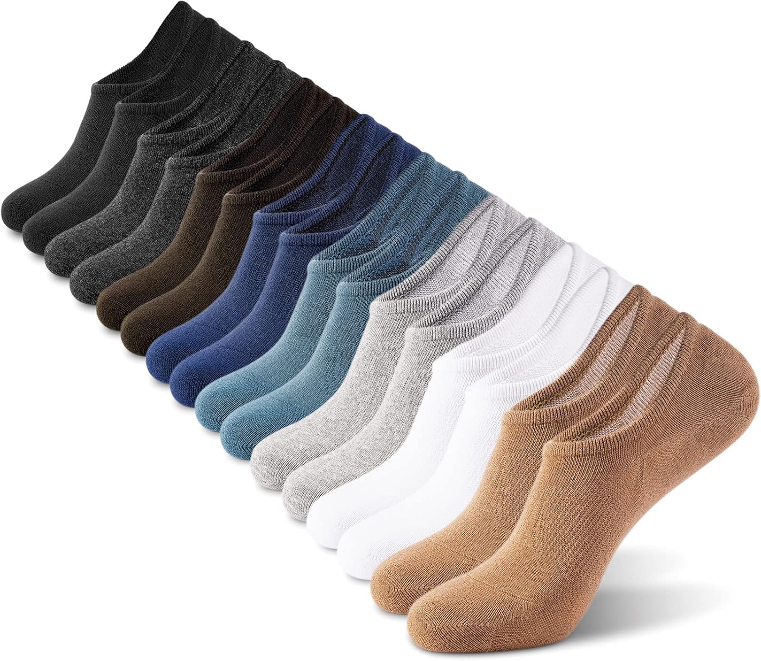 Low Cut Ankle Short Socks for Men Casual Athletic Socks with Non Slip Grip - Picture 32 of 39