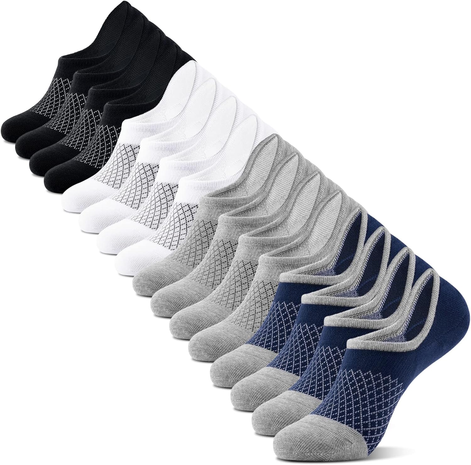 Low Cut Ankle Short Socks for Men Casual Athletic Socks with Non Slip Grip - Picture 39 of 39