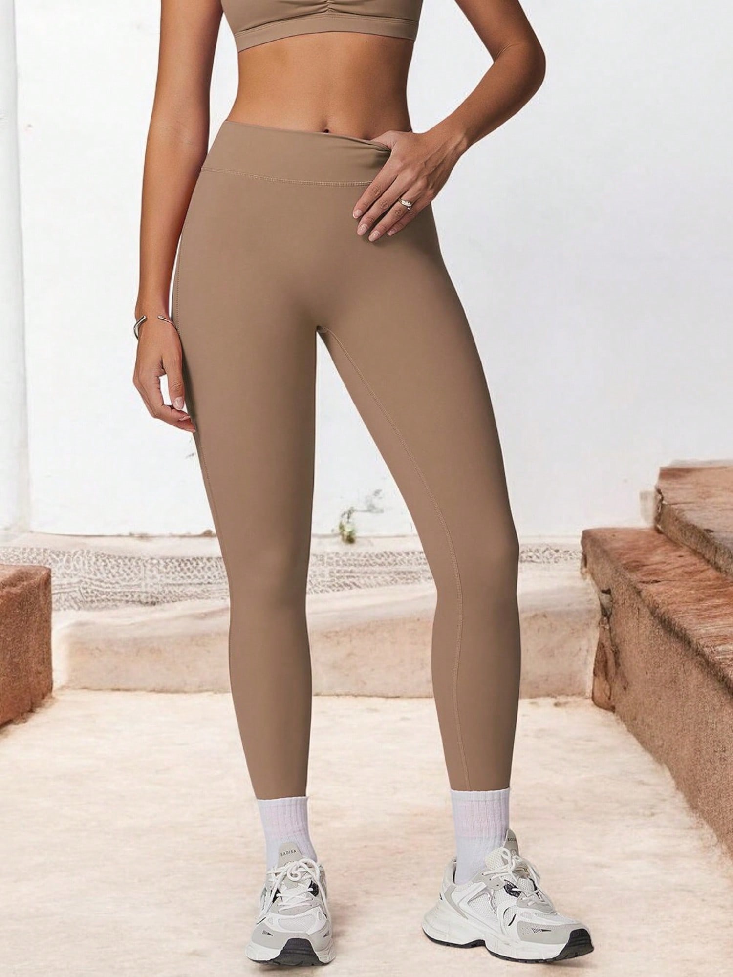 Damen-Leggings hohe Taille volle Länge für Yoga und täglichen Komfort - Bild 30 von 32