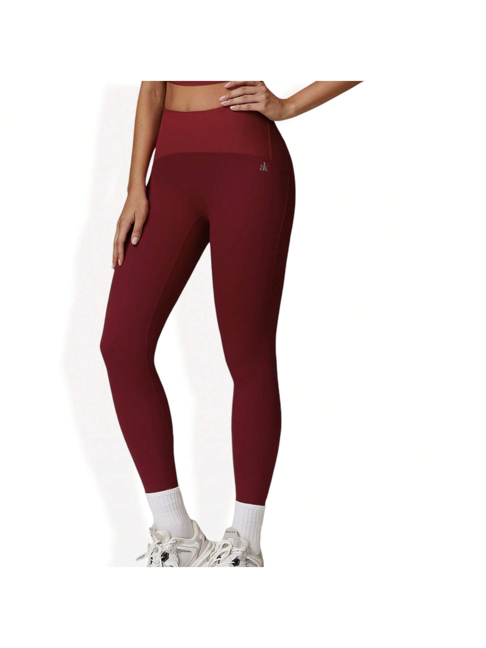 Women's High Waist Full Length Leggings With Ribbed Waistband - Picture 28 of 29